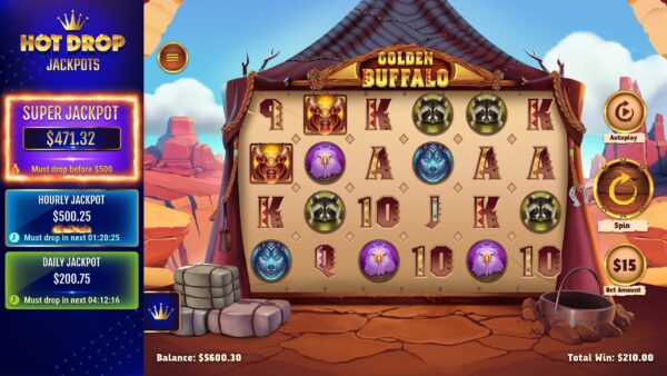 Hot Drop Jackpots Game Screen